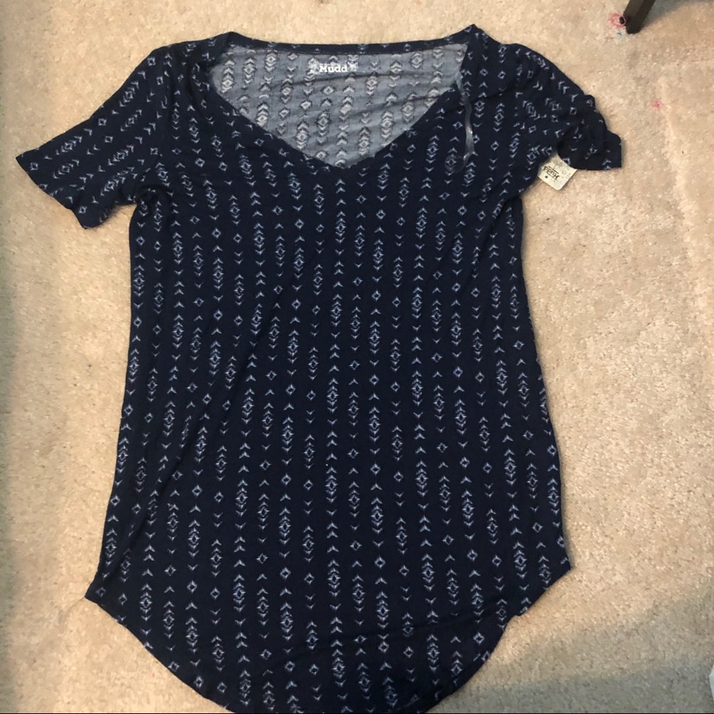 Mudd Navy Blue Arrow Top